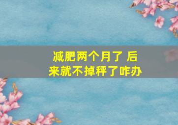 减肥两个月了 后来就不掉秤了咋办